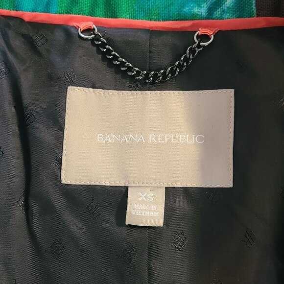 Banana Republic Cotton Blend Floral Belted Trench Coat Artsy Bold Print Women XS - Picture 4 of 9